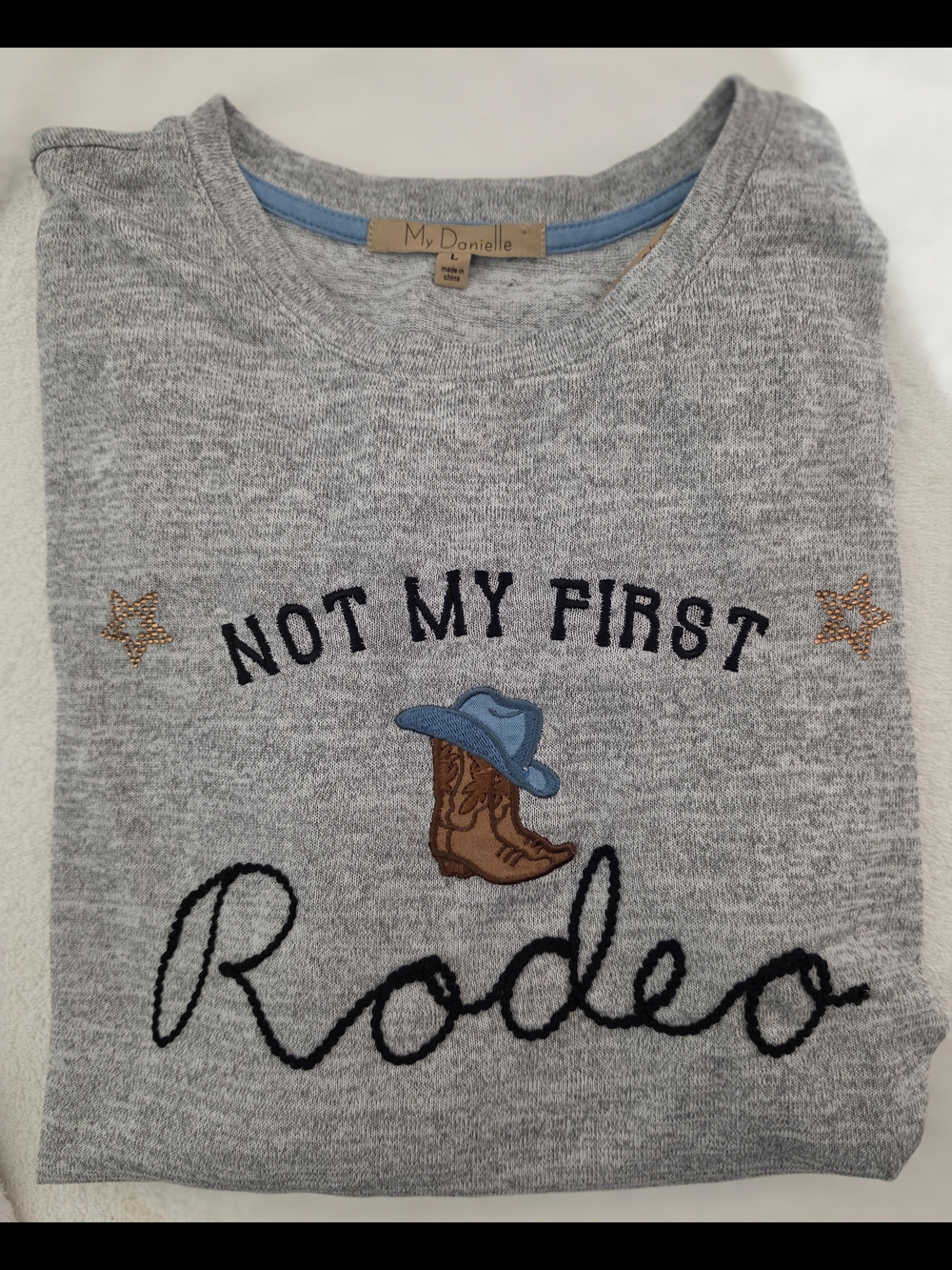 Kids My Danielle 'Not My First Rodeo' Long Sleeve Tee - Heather Gray